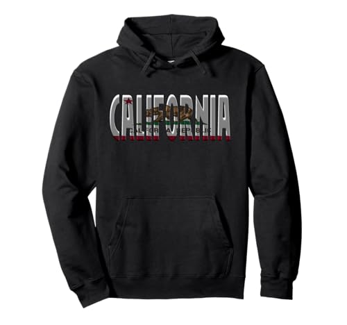 CALIFORNIA - T-shirt souvenir colore bandiera dello stato CA Felpa con Cappuccio