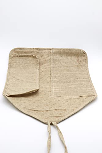 Image of ETCHR Canvas Roll Up Brush Pouch - Brown Paint Brush Holder with Canvas Ties