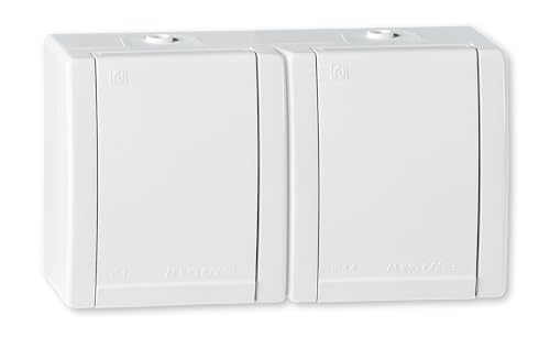 Sicurezza: grazie al grado di protezione IP44, l'interruttore è resistente agli spruzzi d'acqua e può quindi essere installato anche in ambienti umidi e all'esterno. Tecnologia di collegamento: morsetto a vite