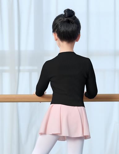 Girls Ballet Sweater Kids Warm up Dance Tops Toddler Long Sleeve Dance Sweater Pull on Ballerina Sweater3