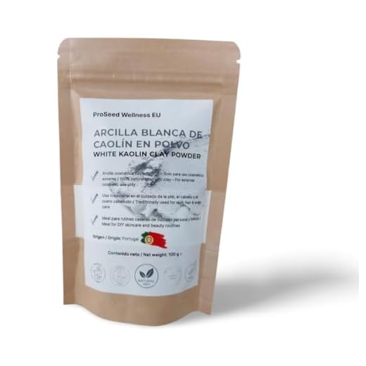 Arcilla Blanca Caolín 100% Natural de Portugal – Polvo Cosmético Puro para Mascarillas Faciales, Cuidado de la Piel y Belleza Natural – 100g