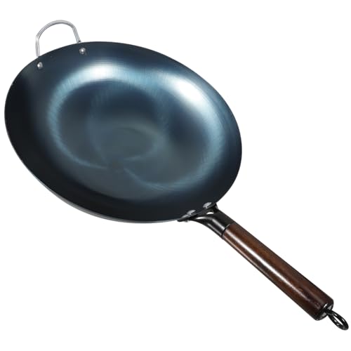 Wok tradicional de hierro con mango ergonómico de madera miniatura 1