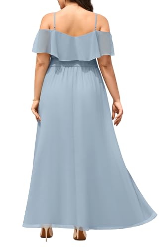 Image of Pinup Fashion Women Plus Size Bridesmaid Dresses - Off The Shoulder Formal Wedding Guest Bridal Shower Long Dress