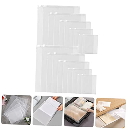 10pcs Frosted Zipper Packing Bags for Clothes Storage for Sweaters Shirts and Travel Garments Semi-transparent Design2