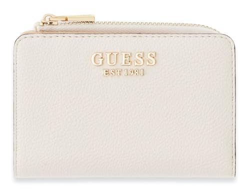 Porte-monnaie GUESS Laurel II portefeuille zippé crème écru grand format femme