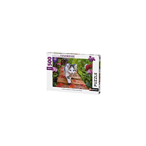 Nathan- Heart Puzle de Gato en el jardín (500 Piezas) (Ravensburger 87185)
