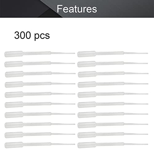 Image of Othmro 300Pcs 3ml Disposable Plastic Transfer Pipettes,Calibrated Dropper Clear Pipettes Liquid Dropper Suitable for Ear Eye Essential Oils Makeup, Science Laboratory, DIY Art 185mm Length