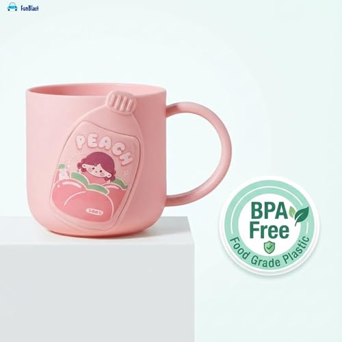 Image of FunBlast Milk Mug for Kids - 320 Ml; Unbreakable Mug for Kids, Milk Mugs for Kids Unbreakable - Milk Drinking Cup for Kids (Pink)