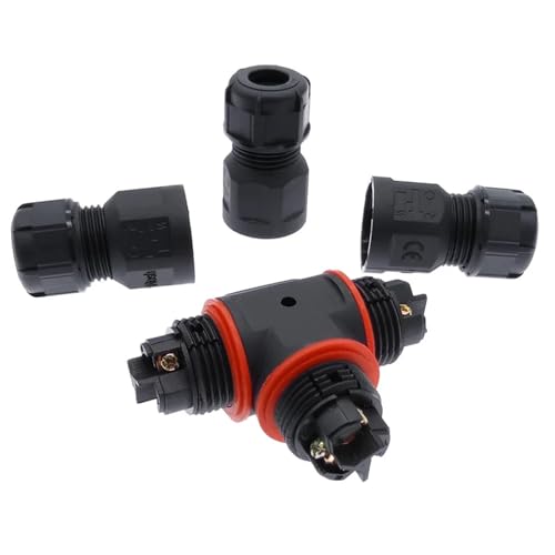 Conector en T 3 pines 250V para prensaestopas de cable y unión rápida 6