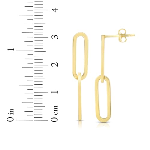 Floreo 14k Yellow Gold or White Gold 32mm Paperclip Links Drop Earrings4