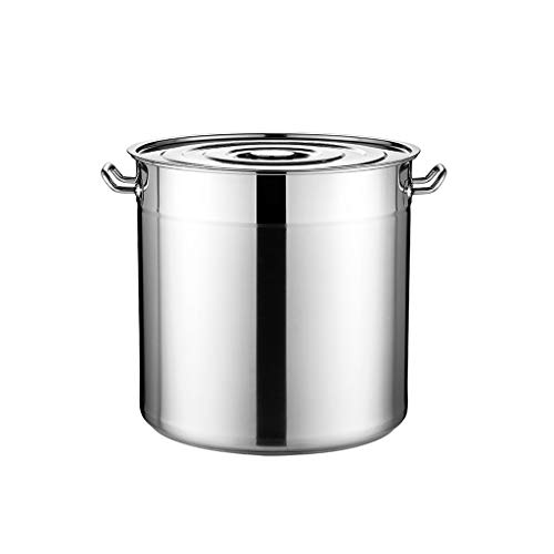 CCKUYT Olla Grande y Profunda de Acero Inoxidable con Tapa, 30 l