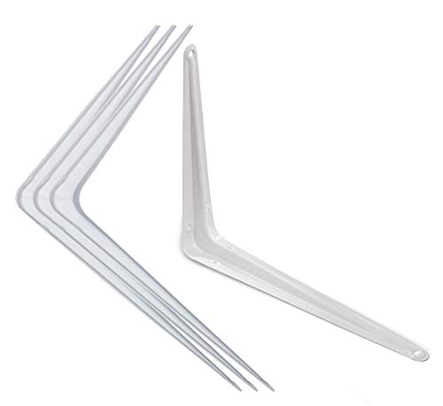 Meiliwang Shelf Brackets White 8 x 10 inches Pack of 4 PCS Great for Hanging Shelves Supports