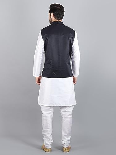 Image of Uri and MacKenzie Men's Silk Blend Kurta Pajama with Designer Ethnic Nehru Jacket /Modi Jacket