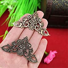 1.8x1.8x2.6 inch Vintage Corner Protectors (Big Size) Metal Box Corner Corner Brace with Mounting Screws for Furniture Jewelry Box Decoration Edge Cover Furniture Cabinet, Antique Bronze (8)-image-14