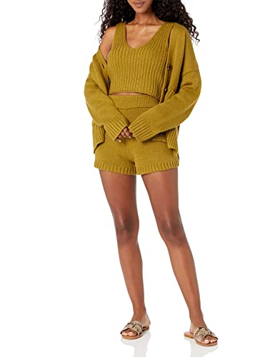 Image of The Drop Womens Sylvie Cotton Blend V-Neck Cropped Sweater Tank