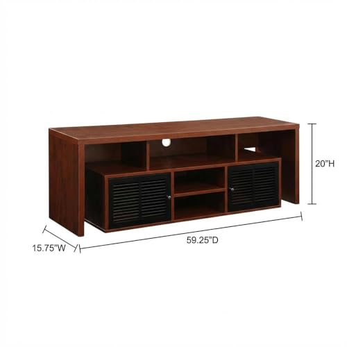 Furnifact Cherry TV Stand for 60 Inch TVs, Melamine Veneer Finish with Particle Board and MDF Construction, Supports Up to 65 Inch Screens