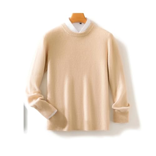 ERFMFKL Men Thickened Sweater 100 Percent Merino Wool Sweater Crew Neck Warm Pullover Long Sleeve Jumper2