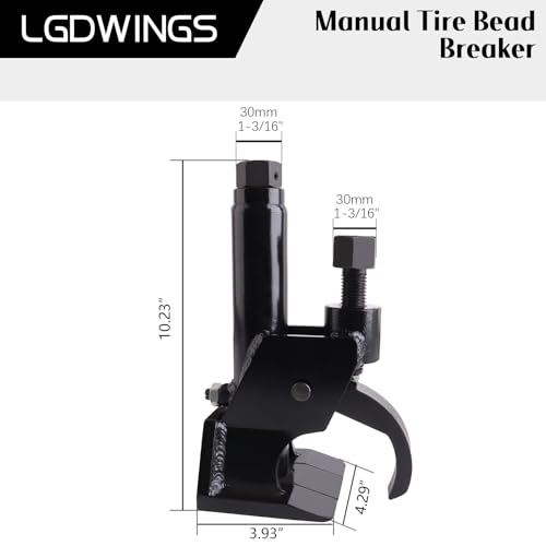 Image of Manual Tire Bead Breaker Tool, Heavy Duty Bead Buster for 38 inch to 42 inch Tires, Adjustable Tire Repair Kit for ATV, UTV, Tractor and Lawn Mower, Black (Use Hand Wrench Only)