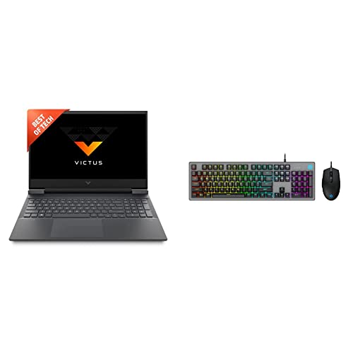 Image of HP Victus Gaming AMD Ryzen 5 5600H Processor 16.1 inch(40.9 cm) FHD Gaming Laptop & KM300F Wired USB Gaming Keyboard and Mouse Set, Membrane Backlit, 26 Keys Anti-Ghosting