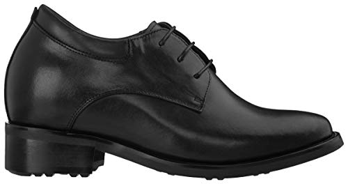 Image of Calden Men's Invisible Height Increasing Elevator Shoes - Black Leather Lace-up Lightweight Formal Oxfords - 4 Inches Taller - K59510 - Size 10.5 D(M) US