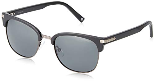 Polaroid Sunglasses Men's PLD2076/S Semi Rimless Sunglasses, Black/Polarized Gray, 53mm (PLD 2076/S)