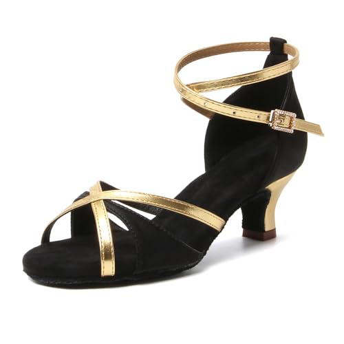 YKXLM Latin Dance Shoes Ballroom Women Salsa Tango Performance Practice Dancing Shoes,259