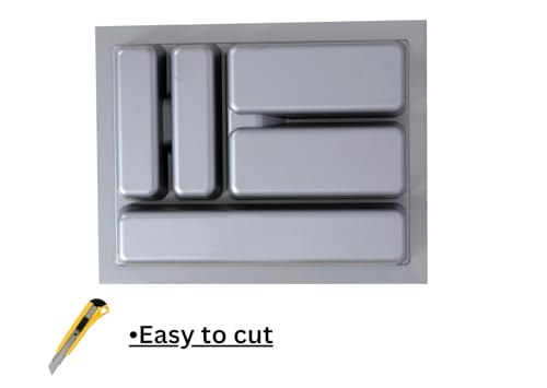 Image of Heavy PVC Cutlery Tray Organizer, Stylish Caddy for Kitchen Basket (15x18.5 Inch)