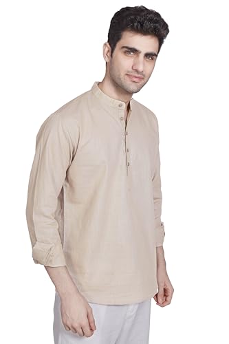 Image of DIVISIVE Men's Slim Fit Full Sleeves Cotton Short Kurta