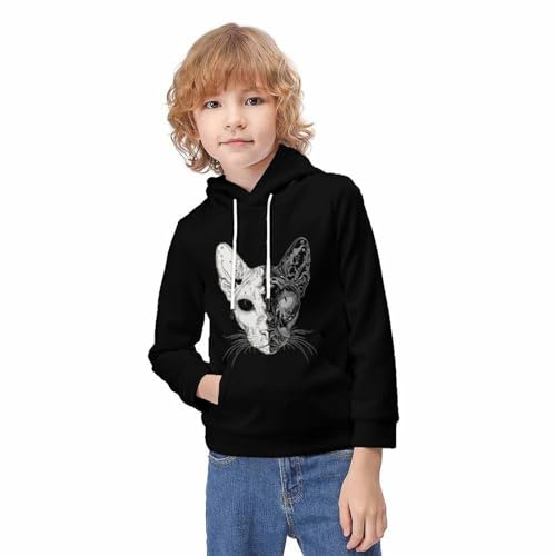 Sweat garcon imprimé 3D pull capuche enfant 7-9 ans avec cordon de serrage - 3