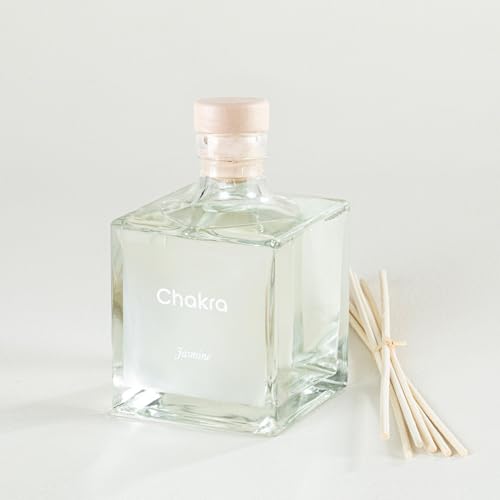 Chakra Ambientador Stick 250 ml: Aroma Duradero y Agradable, Decorativo y refrescante, Apto para Todos los Gustos, Ideal para el hogar y la Oficina. | Jazmín - Estándar