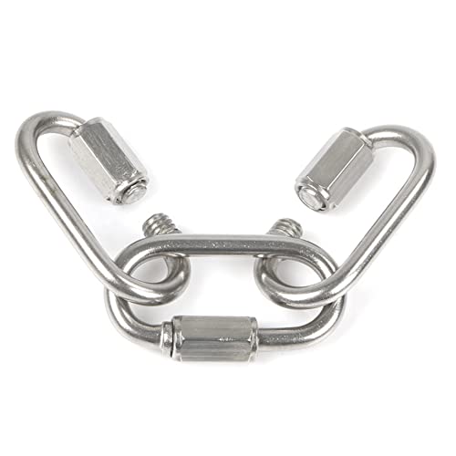 FEEIMOL Edelstahl Kettenglied Karabiner M10 Schraubverbinder Kettenverbinder Karabinerhaken Rapid-Glied Schraubkarabiner für Zuhause Klettern Camping Wandern Reisen
