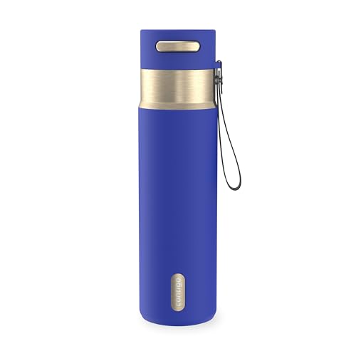 Image of Contigo AutoSeal 24 oz Stainless Steel Vacuum-Insulated Water Bottle with Leakproof Push-Button Spout & Lock, Carry Strap, BPA-Free & Lead-Free, Dishwasher Safe