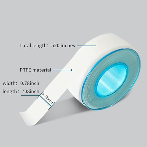 Image of CNCD 12 Rolls 0.78inch(W)x590inch(L) PTFE Tape, Teflon Tape,Industrial Sealant Tape,Plumbing Tape,for Water Pipe Thread Sealing