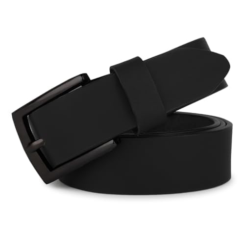 Image of HAYES LONDON Belts for Men Leather Original, Formal & Casual Leather Belt with Solid Metal Curved Buckle