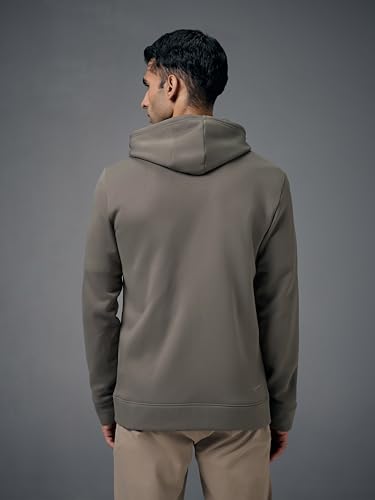 Image of TECHNOSPORT Mens Fleece Slim Fit Solid Regular Fit Hooded Jacket with Techno Warm+, Fast Dry for Winter Use