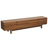 Oviala Meuble TV 2 Portes rectangulaire L160 cm Bois foncé