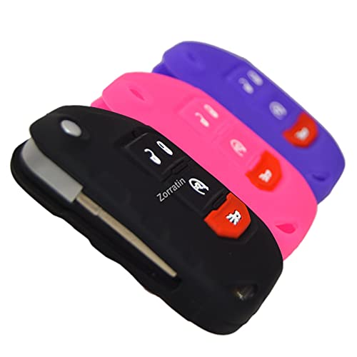 Image of Silicone Remote Key Fob Case Covers Protectors for Jeep Wrangler Rubicon 392 JL JLU Wagoneer Gladiator JT Flip Fold Remote