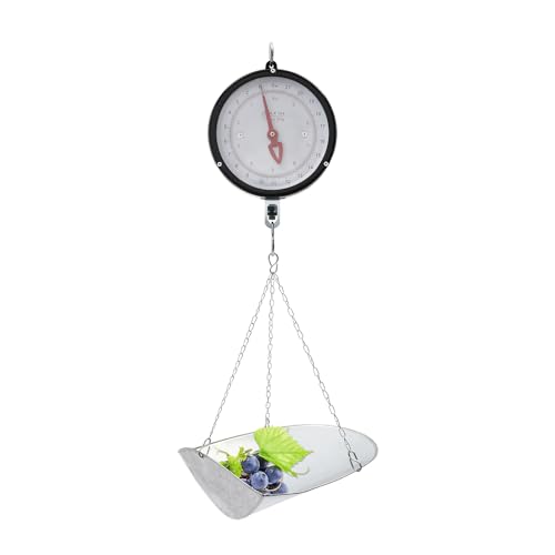 FIPINIXK Double-Sided Dial Hanging Scale, Mechanical Hanging Scale with 2 Units (KG, LBS) Mechanical Hanging Scale for Weighing Grains Feed Meat 10KG/22LBS Load-Bearing Capacity