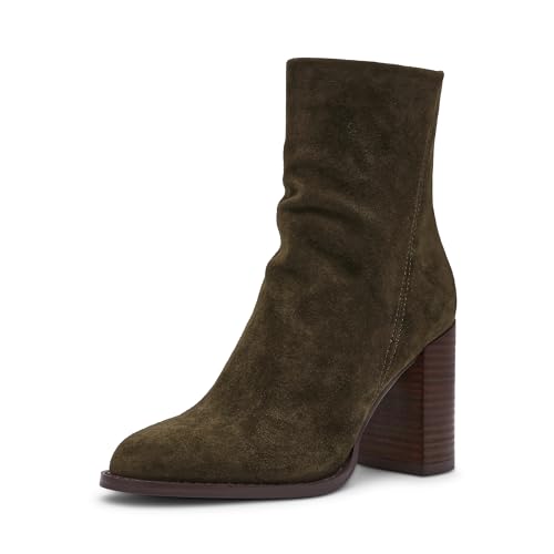 Steve Madden Womens Obsession Ankle Boot Olive Suede 9.5