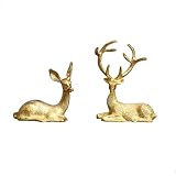 Ardax Golden Home Decor Deer Figurines, Hairy Patterns