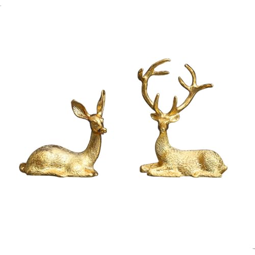 Ardax Golden Home Decor Deer Figurines, Hairy Patterns