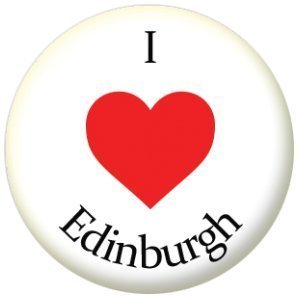 I Love Edinburgh Badge, Magnet, Keyring, Mirror, Bottle Opener