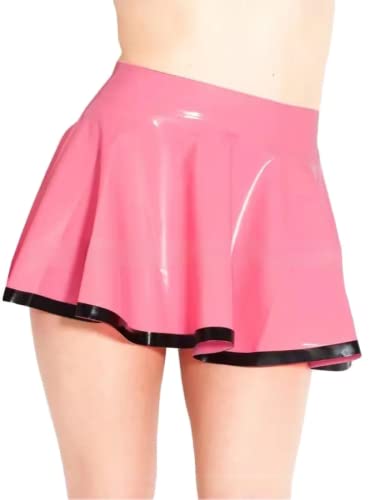 SUPERCH Jupe Latex Mini Jupe Jupe Latex Rose