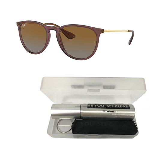 Ray-Ban RB4171 Sunglasses Bundle: RB 4171 ERIKA 6593T5 Erika Transparent Dark Brown B and Eyewear Cleaning Kit2