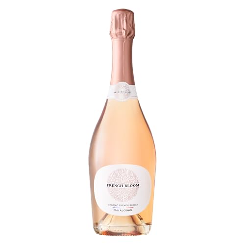 French Bloom, Le Rosé, Vino Sin Alcohol 0.0% ABV Vino Rosado Orgánico, Elaborado con Chardonnay y Pino Noir Orgánico, Bajo en Calorías, Sin Sulfitos o Conservantes, Apto para Embarazo, 750ml