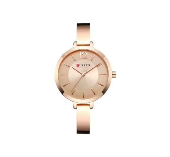 Relógio de pulso analógico feminino, cor rose, com variações de embalagens e 90 dias de garantia de fabricação. (Rose sem caixa)