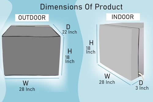 Image of Stylista Polyester Window ac Cover Suitable for O-General 1.1 Ton AMGB12FAWA, Military Color Elastic fit Cover for Front and Rear of Window Ac