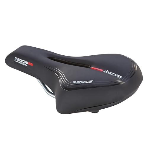 Prophete Wittkop Medicus Twin 1.0, Sella da Trekking, Sella per Bicicletta, Inserto in Gel ed elastomero, Imbottitura a 5 Zone, Colore Nero