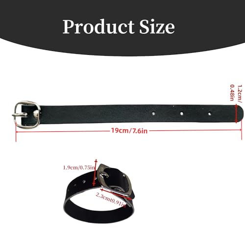 Image of 12 Pack Luggage Tag Strap Black Leather Luggage Labels Strap 8 inchx 0.5 inch Luggage Replacement Loop Straps with Buckle for ID Name Card Pass Holder Storage Hanging Travel Accessories