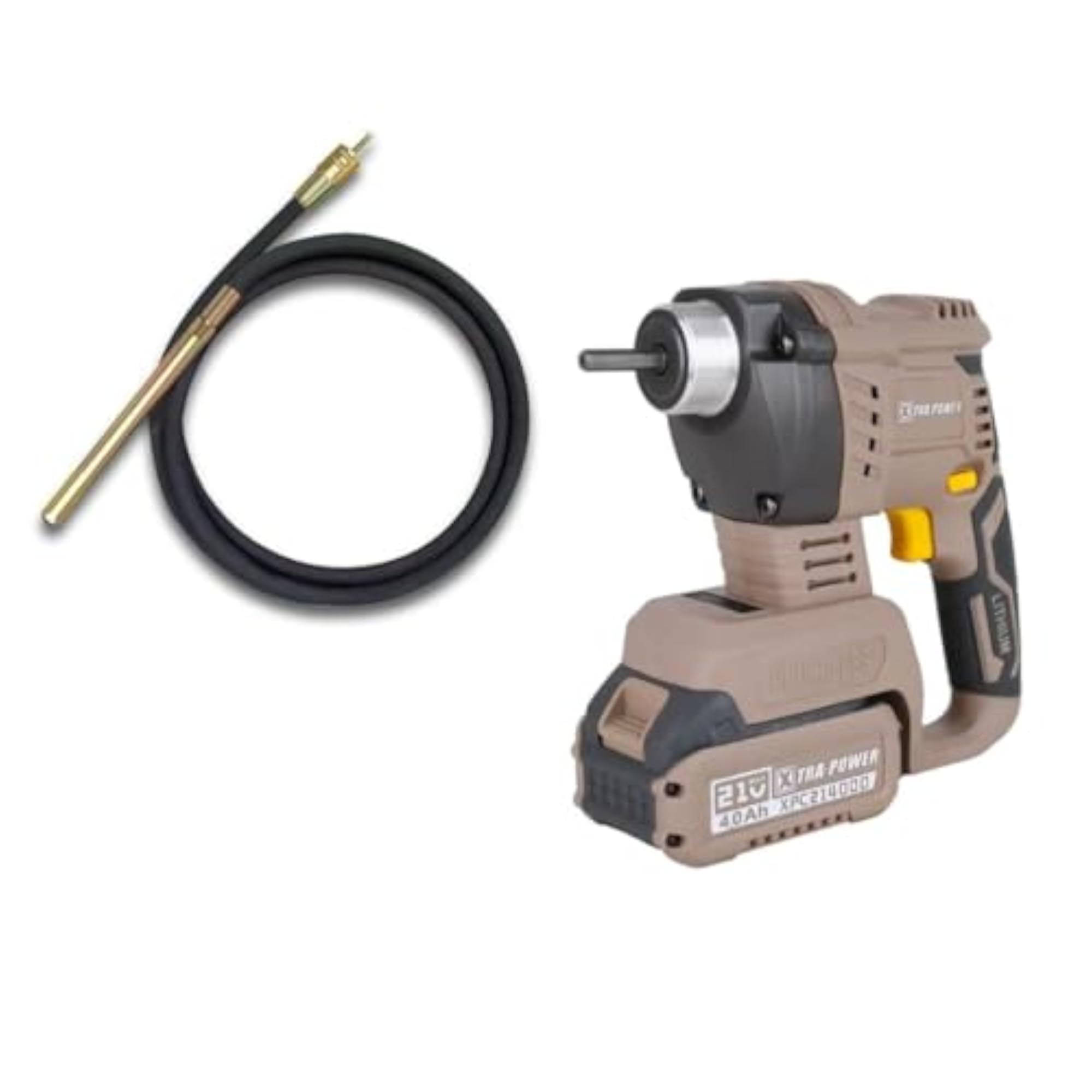 Cordless Concrete Vibrator, 21V Li-Ion, 3200 RPM